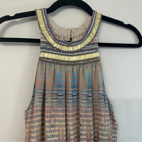 Charlie Jade Ava Multicolored Sleeveless Beaded Neck Maxi Dress Size XS NWT - Picture 3 of 12
